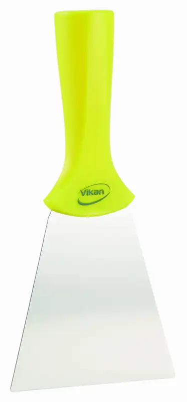 Skrobak ze stali nierdzewnej z otworem, 100 mm, żółty VIKAN 40116