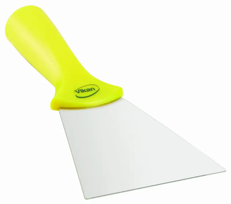 Skrobak ze stali nierdzewnej z otworem, 100 mm, żółty VIKAN 40116