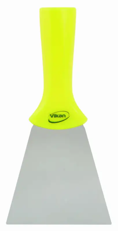 Skrobak ze stali nierdzewnej z otworem, 100 mm, żółty VIKAN 40116