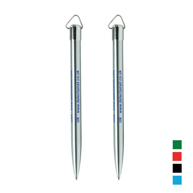 Ultra wykrywalny długopis ze stali nierdzewnej z oczkiem - różne rodzaje - Detectamet i0189