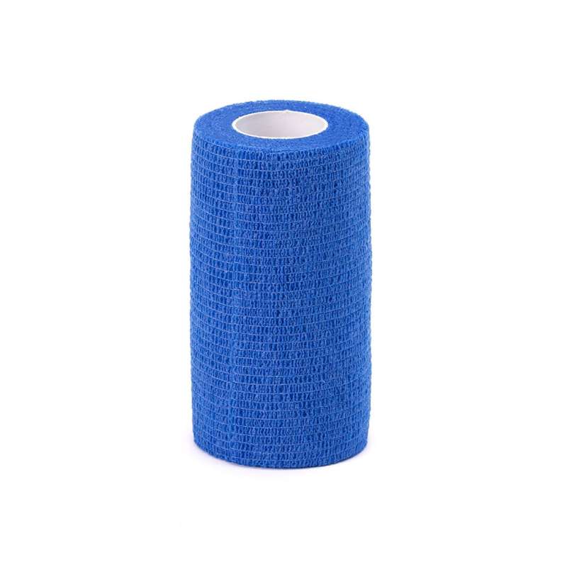 Niebieski plaster-bandaż kohezyjny na rzep 10 cm x 4.5 m i0237