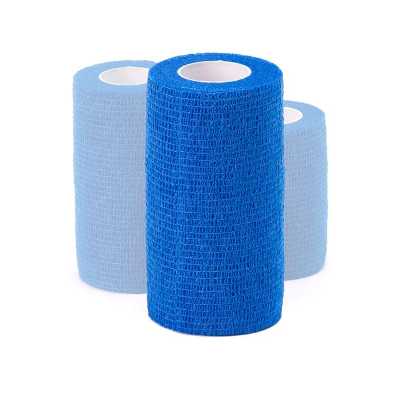 Niebieski plaster-bandaż kohezyjny na rzep 10 cm x 4.5 m i0237