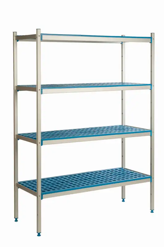 Regał systemowy aluminiowy wolnostojący 3-półkowy, 970x500x1750 mm