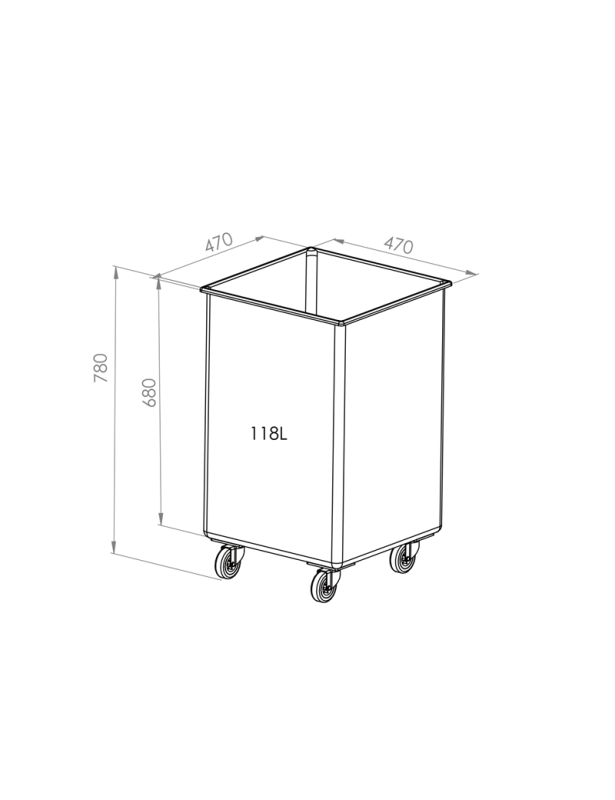 Mobilny pojemnik na składniki 118L P2164