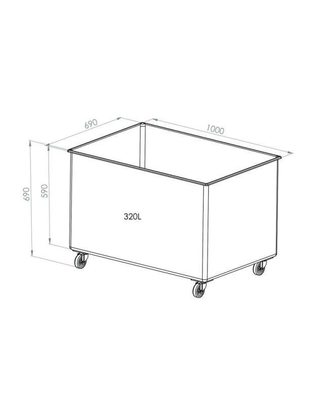 Mobilny pojemnik na składniki 320L P2167