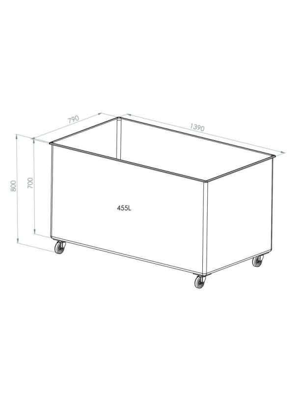 Mobilny pojemnik na składniki 455L P2168