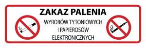 Znak z PCV zakaz palenia wyrobów tytoniowych i papierosów elektronicznych ZI-65