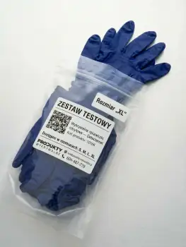 Zestaw testowy: wykrywalne rękawiczki nitrylowe, niebieskie Detectamet i0166 (5 par)