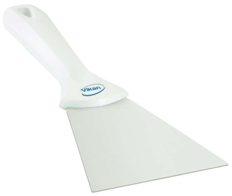 Ręczna skrobaczka ze stali nierdzewnej, 100 mm, biała | VIKAN 40095