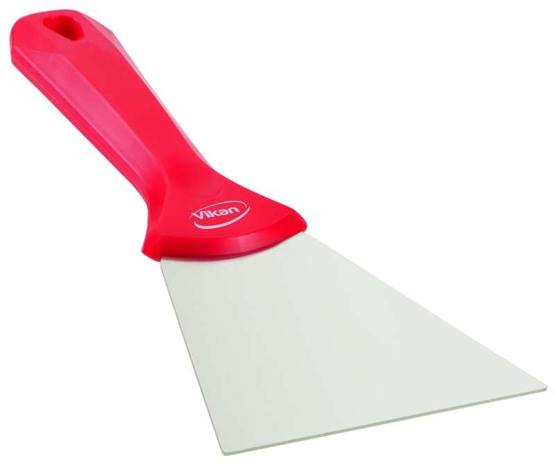 Ręczna skrobaczka ze stali nierdzewnej, 100 mm, czerwona | VIKAN 40094