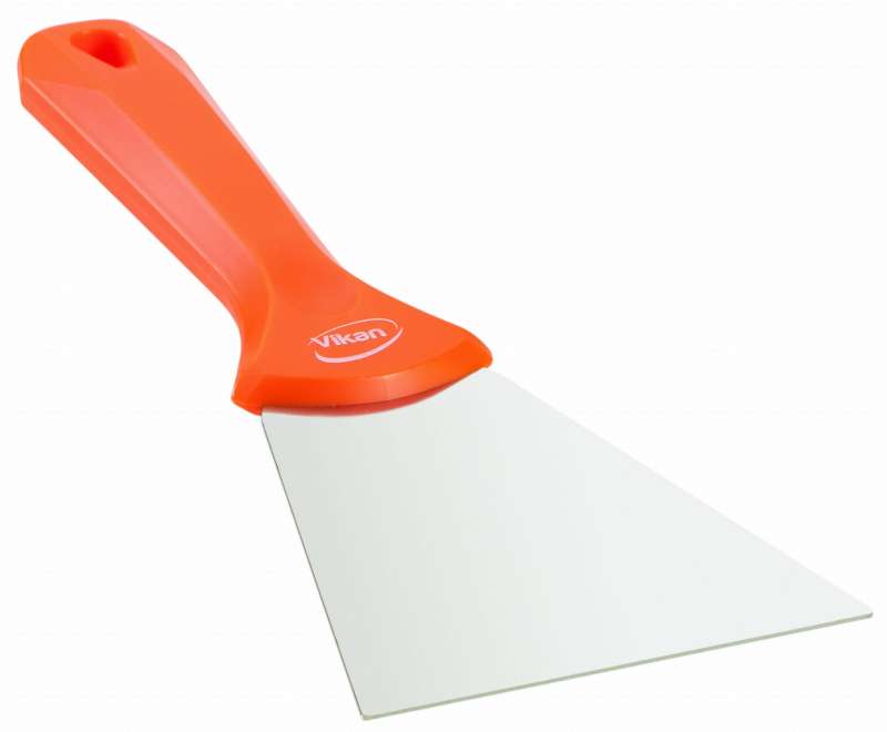 Ręczna skrobaczka ze stali nierdzewnej, 100 mm, pomarańczowa | VIKAN 40097