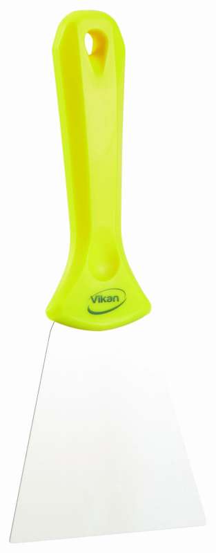Ręczna skrobaczka ze stali nierdzewnej, 100 mm, żółta | VIKAN 40096