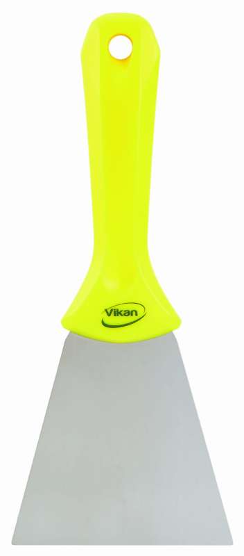 Ręczna skrobaczka ze stali nierdzewnej, 100 mm, żółta | VIKAN 40096