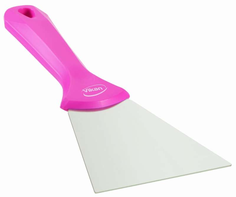 Ręczna skrobaczka ze stali nierdzewnej, 100 mm, różowa | VIKAN 40091