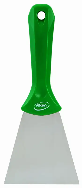 Ręczna skrobaczka ze stali nierdzewnej, 100 mm, zielona | VIKAN 40092