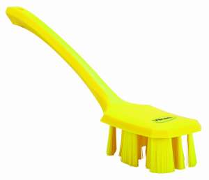 Ultrahigieniczna szczotka z długą rączką. twarda żółta | VIKAN 41966